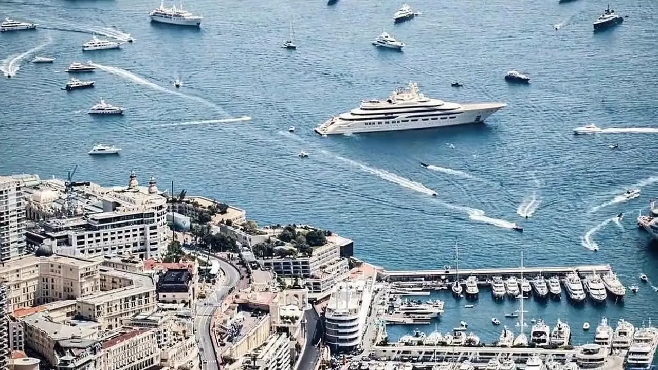 Superyacht cruising near Monaco